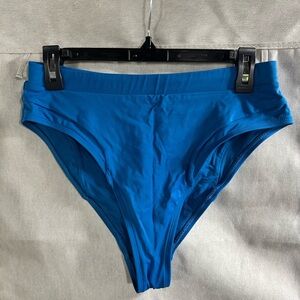 Gymshark High Waisted High Cut Bikini Swim Bottoms Size Large Blue